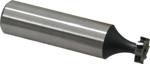 Interstate - 3/8" Diam x 3/32" Face Width, High Speed Steel, 6 Teeth, Shank Connection Woodruff Keyseat Cutter - Uncoated, 2-3/32" OAL x 1/2" Shank, Staggered Teeth, ANSI 303, Old Standard 212 - Americas Industrial Supply