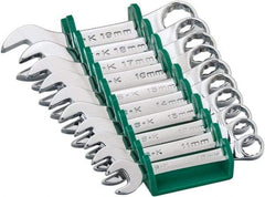 SK - 10 Piece, 10 to 19mm, 12 Point, Combination Wrench Set - Metric System of Measurement, Chrome Finish, Comes in Plastic Tray - Americas Industrial Supply