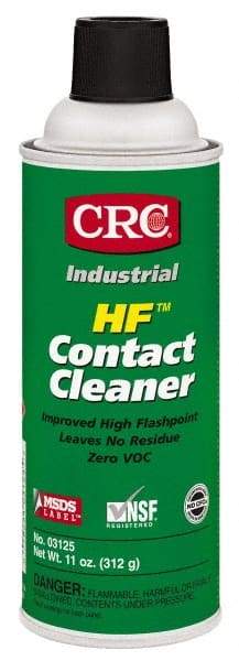 CRC - 11 Ounce Aerosol Contact Cleaner - 205°F Flash Point, 45,700 Volt Dielectric Strength, Flammable, Food Grade, Plastic Safe - Americas Industrial Supply