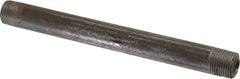 Made in USA - Schedule 80, 3/8" Diam x 6-1/2" Long Black Pipe Nipple - Threaded - Americas Industrial Supply