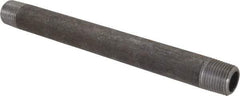 Made in USA - Schedule 80, 1/2" Diam x 8" Long Black Pipe Nipple - Threaded - Americas Industrial Supply