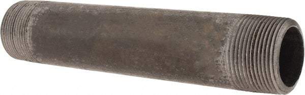 Made in USA - Schedule 80, 1-1/4" Diam x 8" Long Black Pipe Nipple - Threaded - Americas Industrial Supply