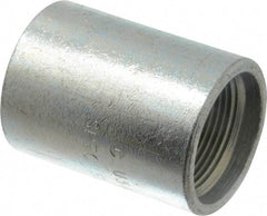 Made in USA - Class 300, 1-1/4" Galvanized Pipe Coupling - Threaded, Steel - Americas Industrial Supply