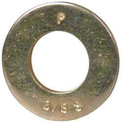 Made in USA - 3/8" Screw, Grade 8 Alloy Steel SAE Flat Washer - 13/32" ID x 13/16" OD, 0.072" Thick, Zinc Yellow Dichromate Finish - Americas Industrial Supply