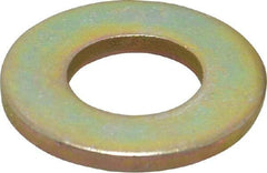 Made in USA - 1/2" Screw, Grade 8 Alloy Steel SAE Flat Washer - 17/32" ID x 1-1/16" OD, 0.121" Thick, Zinc Yellow Dichromate Finish - Americas Industrial Supply