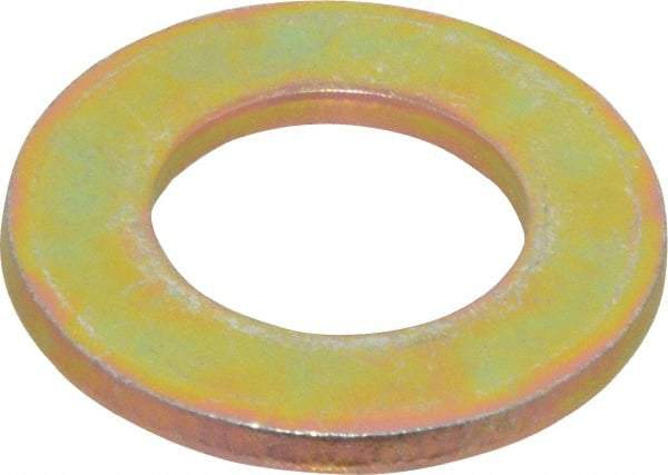 Made in USA - 3/4" Screw, Grade 8 Alloy Steel SAE Flat Washer - 13/16" ID x 1-1/2" OD, 0.146" Thick, Zinc Yellow Dichromate Finish - Americas Industrial Supply
