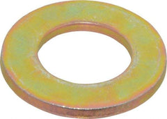 Made in USA - 3/4" Screw, Grade 8 Alloy Steel SAE Flat Washer - 13/16" ID x 1-1/2" OD, 0.146" Thick, Zinc Yellow Dichromate Finish - Americas Industrial Supply