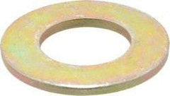 Made in USA - 1" Screw, Grade 8 Alloy Steel SAE Flat Washer - 1-1/16" ID x 2" OD, 0.16" Thick, Zinc Yellow Dichromate Finish - Americas Industrial Supply
