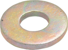 Made in USA - 1/4" Screw, Grade 8 Alloy Steel USS Flat Washer - 0.307" ID x 0.749" OD, 0.08" Thick, Zinc Yellow Dichromate Finish - Americas Industrial Supply
