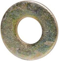 Made in USA - 3/8" Screw, Grade 8 Alloy Steel USS Flat Washer - 0.433" ID x 1.03" OD, 0.104" Thick, Zinc Yellow Dichromate Finish - Americas Industrial Supply