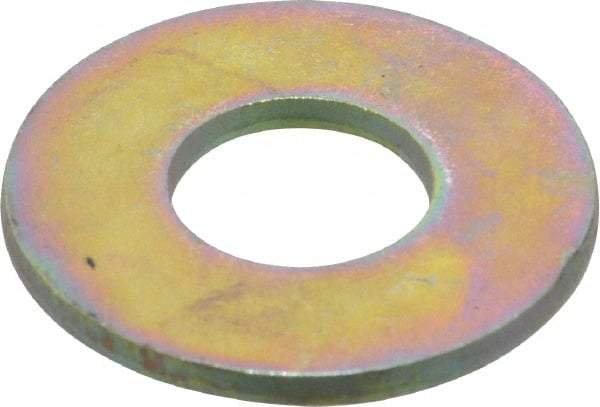 Made in USA - 9/16" Screw, Grade 8 Alloy Steel USS Flat Washer - 0.62" ID x 1.499" OD, 0.132" Thick, Zinc Yellow Dichromate Finish - Americas Industrial Supply