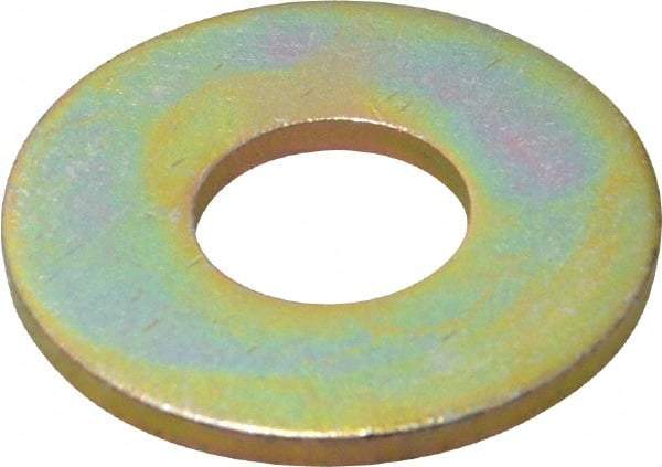 Made in USA - 5/8" Screw, Grade 8 Alloy Steel USS Flat Washer - 0.681" ID x 1.78" OD, 0.16" Thick, Zinc Yellow Dichromate Finish - Americas Industrial Supply