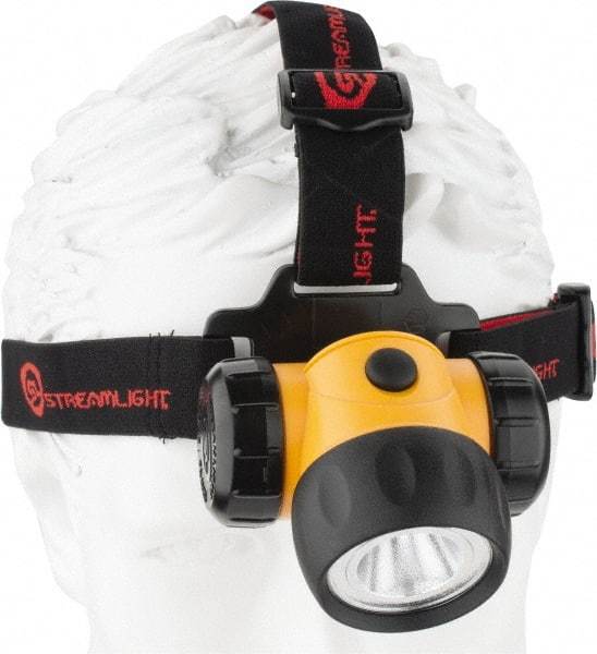 Streamlight - White LED Bulb, 120 Lumens, Hands-free Flashlight - Black, Yellow Body, 3 AA Alkaline Batteries Included - Americas Industrial Supply