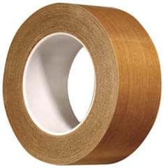 3M - 36 Yd Long x 12" Wide, Series 5453, Brown Silicone Glass Cloth/PTFE Tape - 8.2 mil Thick, 175 Lb/In Tensile Strength - Americas Industrial Supply