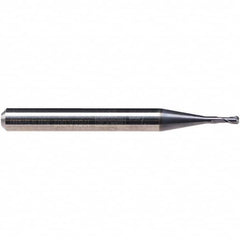 Emuge - 1mm Diam, 2mm LOC, 2 Flute Solid Carbide Roughing & Finishing End Mill - TiAlN Finish, 57mm OAL, 6mm Shank Diam, Cylindrical Shank, 30° Helix, Stub Length - Americas Industrial Supply