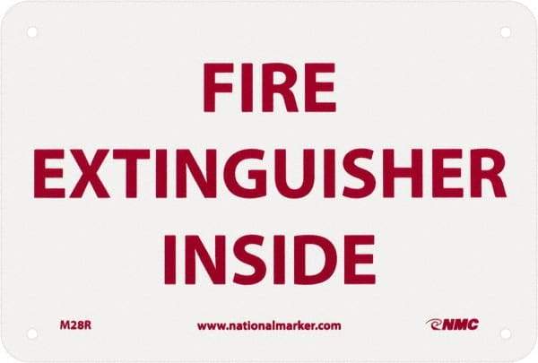 NMC - Fire Extinguisher Inside, Plastic Fire Sign - 9" Wide x 6" High - Americas Industrial Supply