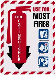 NMC - Fire Extinguisher - Use for: Most Fires, Plastic Fire Sign - 9" Wide x 12" High - Americas Industrial Supply