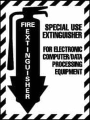 NMC - Fire Extinguisher, Pressure Sensitive Vinyl Fire Sign - 9" Wide x 12" High - Americas Industrial Supply
