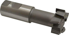 Made in USA - 1-27/32" Cut Diam, 53/64" Cut Width, 1-1/32" Neck Diam, 1-1/4" Shank Diam, 4-13/16" OAL, C2 Carbide-Tipped T-Slot Cutter - Uncoated, 1" Bolt, 2-5/16" Shank Length, Staggered Teeth, 8 Teeth, Weldon Flat - Americas Industrial Supply