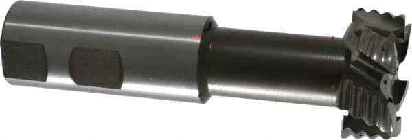 Interstate - 1-15/32" Cut Diam, 5/8" Cut Width, 25/32" Neck Diam, 1" Shank Diam, 4-7/16" OAL, M42 Cobalt T-Slot Cutter - Uncoated, 3/4" Bolt, 3-13/16" Shank Length, Straight Teeth, 6 Teeth, Roughing - Americas Industrial Supply
