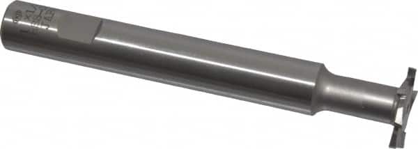 Interstate - 1" Cut Diam, 1/8" Cut Width, 11.1mm Neck Diam, 5/8" Shank Diam, 4-15/16" OAL, M42 Cobalt T-Slot Cutter - Uncoated, Staggered Teeth, 8 Teeth - Americas Industrial Supply