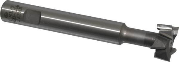Interstate - 1" Cut Diam, 1/2" Cut Width, 5/8" Shank Diam, 4-15/16" OAL, M42 Cobalt T-Slot Cutter - Staggered Teeth, 8 Teeth - Americas Industrial Supply