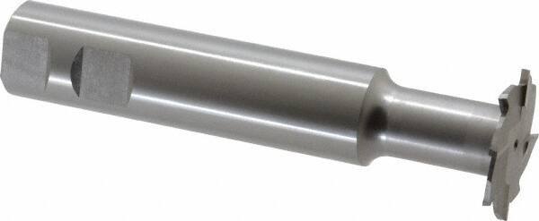 Interstate - 1-1/2" Cut Diam, 1/8" Cut Width, 1" Shank Diam, 5-5/16" OAL, M42 Cobalt T-Slot Cutter - Staggered Teeth, 8 Teeth - Americas Industrial Supply