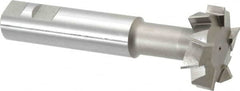 Interstate - 2" Cut Diam, 5/8" Cut Width, 1" Shank Diam, 5-11/16" OAL, M42 Cobalt T-Slot Cutter - Staggered Teeth, 10 Teeth - Americas Industrial Supply