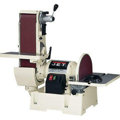 Jet - 48 Inch Long x 6 Inch Wide Belt, 12 Inch Diameter, Horizontal and Vertical Combination Sanding Machine - 2,500 Ft./min Belt Speed, 1-1/2 HP, Single Phase - Americas Industrial Supply