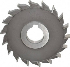 Value Collection - 16 Teeth, 4" Diam x 7/16" Width of Cut, High Speed Steel Side Milling Cutter - Straight Teeth, Uncoated - Americas Industrial Supply