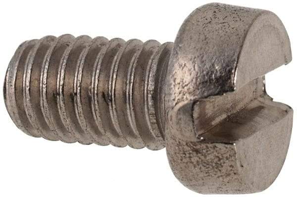 Value Collection - M6x1.00 Metric Coarse, 10mm Length Under Head Slotted Drive Machine Screw - Fillister Head, Grade 316 & A4 Stainless Steel, Uncoated, Without Washer - Americas Industrial Supply