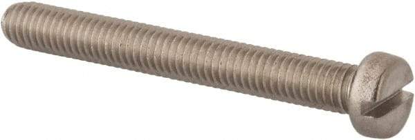 Value Collection - M6x1.00 Metric Coarse, 50mm Length Under Head Slotted Drive Machine Screw - Fillister Head, Grade 316 & A4 Stainless Steel, Uncoated, Without Washer - Americas Industrial Supply