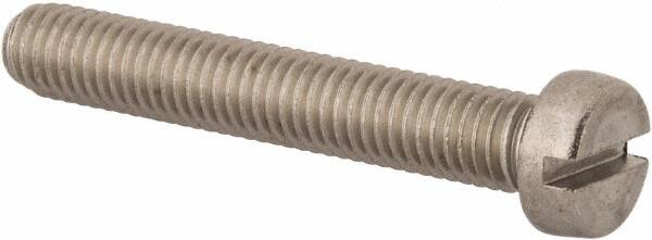 Value Collection - M8x1.25 Metric Coarse, 50mm Length Under Head Slotted Drive Machine Screw - Fillister Head, Grade 316 & A4 Stainless Steel, Uncoated, Without Washer - Americas Industrial Supply