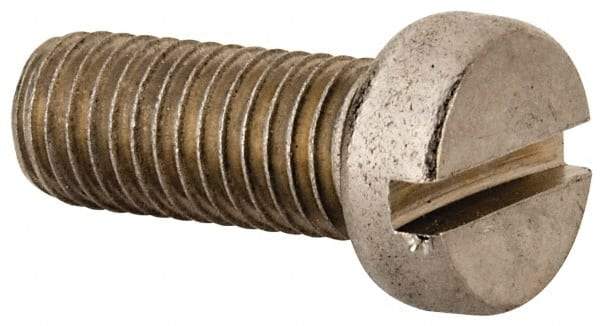 Value Collection - M10x1.50 Metric Coarse, 25mm Length Under Head Slotted Drive Machine Screw - Fillister Head, Grade 316 & A4 Stainless Steel, Uncoated, Without Washer - Americas Industrial Supply
