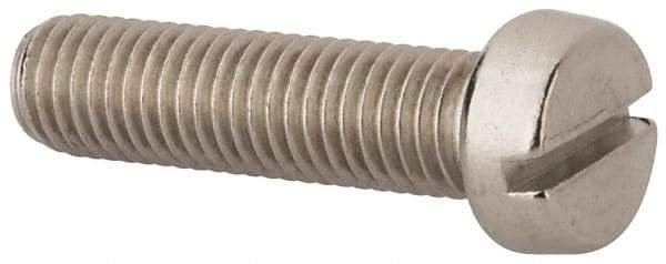 Value Collection - M10x1.50 Metric Coarse, 40mm Length Under Head Slotted Drive Machine Screw - Fillister Head, Grade 316 & A4 Stainless Steel, Uncoated, Without Washer - Americas Industrial Supply