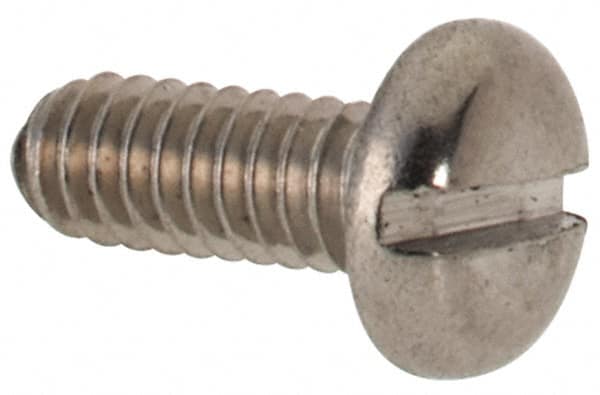 Value Collection - M2x0.40 Metric Coarse, 5mm Length Under Head Slotted Drive Machine Screw - Pan Head, Grade 316 & A4 Stainless Steel, Uncoated, Without Washer - Americas Industrial Supply
