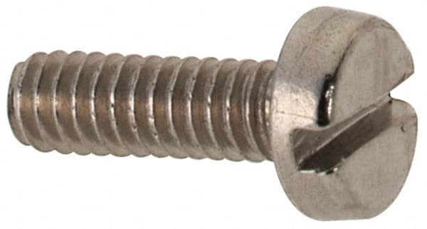 Value Collection - M2x0.40 Metric Coarse, 6mm Length Under Head Slotted Drive Machine Screw - Pan Head, Grade 316 & A4 Stainless Steel, Uncoated, Without Washer - Americas Industrial Supply