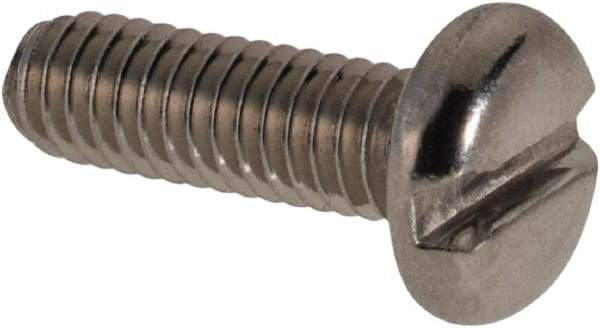Value Collection - M2.5x0.45 Metric Coarse, 8mm Length Under Head Slotted Drive Machine Screw - Pan Head, Grade 316 & A4 Stainless Steel, Uncoated, Without Washer - Americas Industrial Supply