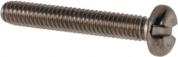 Value Collection - M2.5x0.45 Metric Coarse, 16mm Length Under Head Slotted Drive Machine Screw - Pan Head, Grade 316 & A4 Stainless Steel, Uncoated, Without Washer - Americas Industrial Supply
