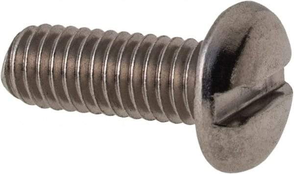 Value Collection - M3x0.50 Metric Coarse, 8mm Length Under Head Slotted Drive Machine Screw - Pan Head, Grade 316 & A4 Stainless Steel, Uncoated, Without Washer - Americas Industrial Supply