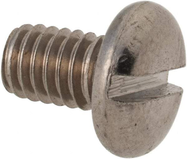Value Collection - M4x0.70 Metric Coarse, 6mm Length Under Head Slotted Drive Machine Screw - Pan Head, Grade 316 & A4 Stainless Steel, Uncoated, Without Washer - Americas Industrial Supply