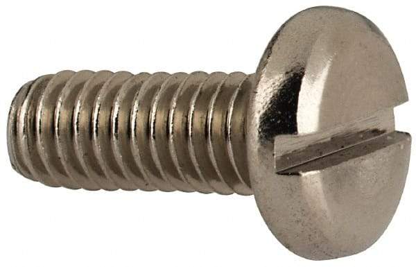 Value Collection - M4x0.70 Metric Coarse, 10mm Length Under Head Slotted Drive Machine Screw - Pan Head, Grade 316 & A4 Stainless Steel, Uncoated, Without Washer - Americas Industrial Supply
