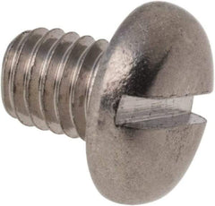 Value Collection - M5x0.80 Metric Coarse, 6mm Length Under Head Slotted Drive Machine Screw - Pan Head, Grade 316 & A4 Stainless Steel, Uncoated, Without Washer - Americas Industrial Supply
