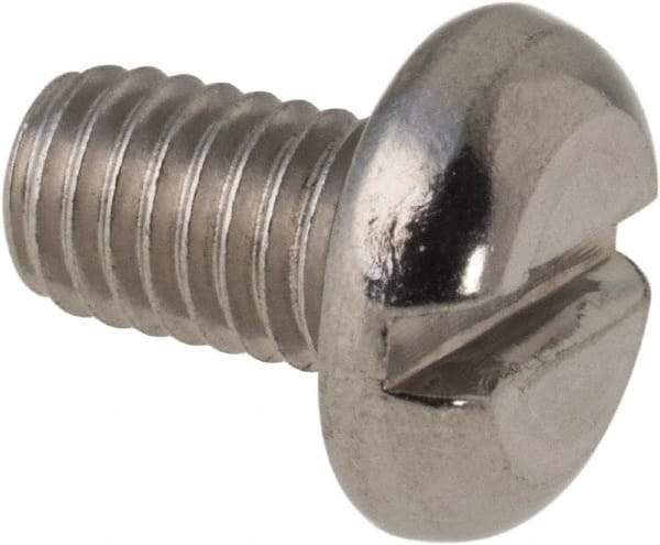 Value Collection - M5x0.80 Metric Coarse, 8mm Length Under Head Slotted Drive Machine Screw - Pan Head, Grade 316 & A4 Stainless Steel, Uncoated, Without Washer - Americas Industrial Supply