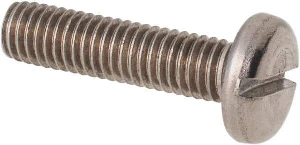 Value Collection - M5x0.80 Metric Coarse, 20mm Length Under Head Slotted Drive Machine Screw - Pan Head, Grade 316 & A4 Stainless Steel, Uncoated, Without Washer - Americas Industrial Supply