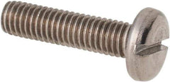 Value Collection - M5x0.80 Metric Coarse, 20mm Length Under Head Slotted Drive Machine Screw - Pan Head, Grade 316 & A4 Stainless Steel, Uncoated, Without Washer - Americas Industrial Supply