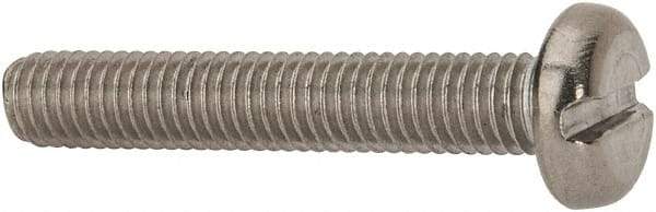 Value Collection - M5x0.80 Metric Coarse, 30mm Length Under Head Slotted Drive Machine Screw - Pan Head, Grade 316 & A4 Stainless Steel, Uncoated, Without Washer - Americas Industrial Supply