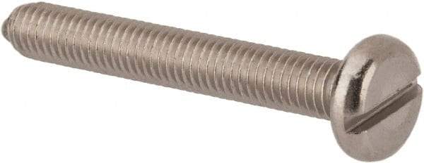 Value Collection - M5x0.80 Metric Coarse, 35mm Length Under Head Slotted Drive Machine Screw - Pan Head, Grade 316 & A4 Stainless Steel, Uncoated, Without Washer - Americas Industrial Supply