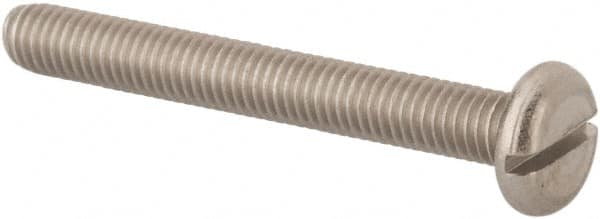 Value Collection - M5x0.80 Metric Coarse, 40mm Length Under Head Slotted Drive Machine Screw - Pan Head, Grade 316 & A4 Stainless Steel, Uncoated, Without Washer - Americas Industrial Supply