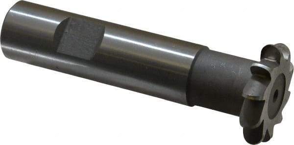 Whitney Tool Co. - 1/8" Radius, 1/4" Circle Diam, 1-1/4" Cutter Diam, Shank Connection, Convex Radius Cutter - 3/4" Shank Diam, 3-1/2" OAL, High Speed Steel, Uncoated, Profile Ground, 10 Teeth, Weldon Flat - Americas Industrial Supply